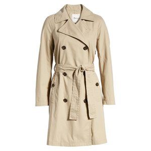 Madewell Belted Trench Double Breasted Cotton Coat